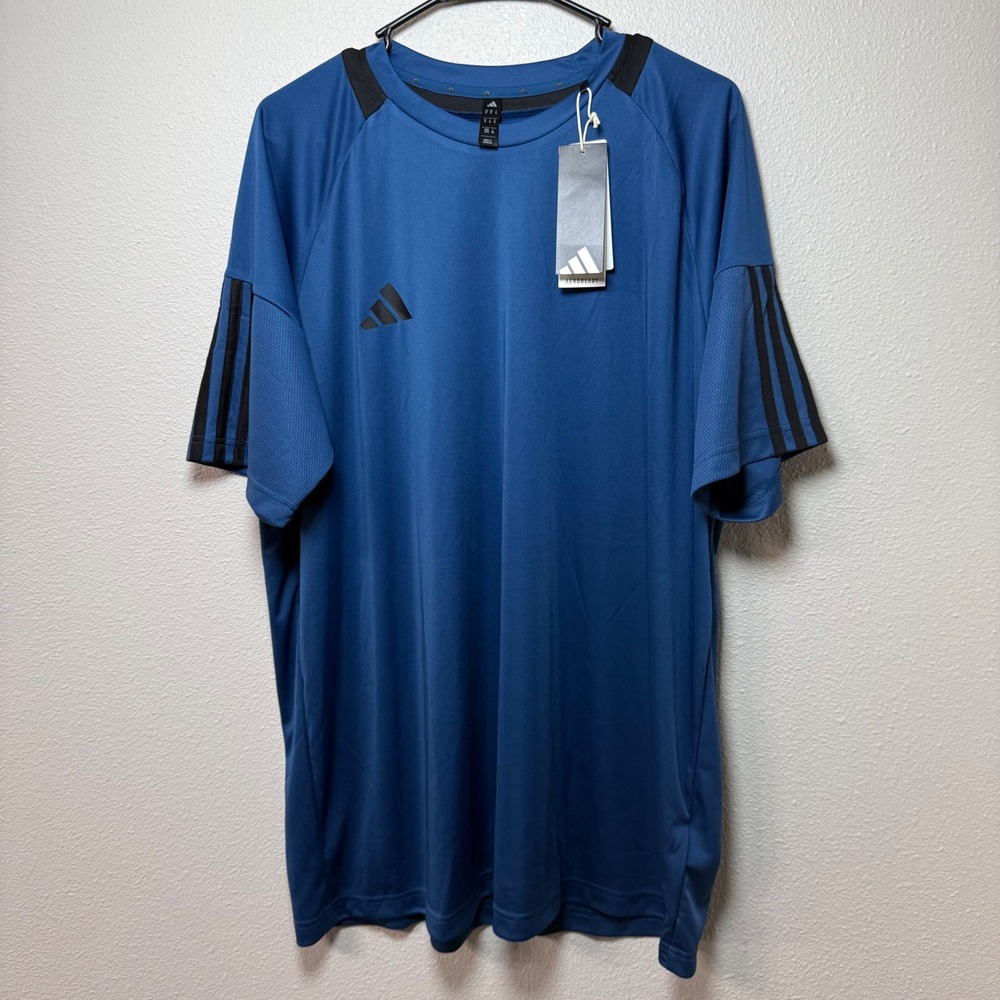 Adidas Mens Sporty Sereno 3S T Aeroready Train Lightweight Shirt Black & Blue XL